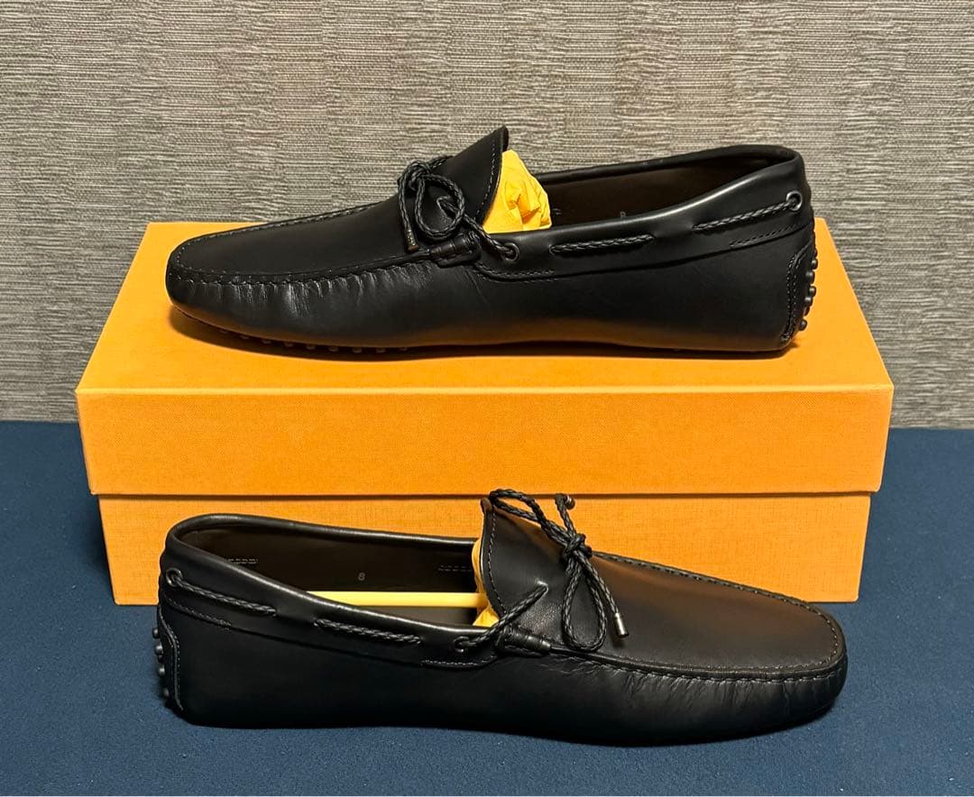 トッズ TOD'S 未使用 ドライビングシューズ ゴンミーニ ブラック レザー