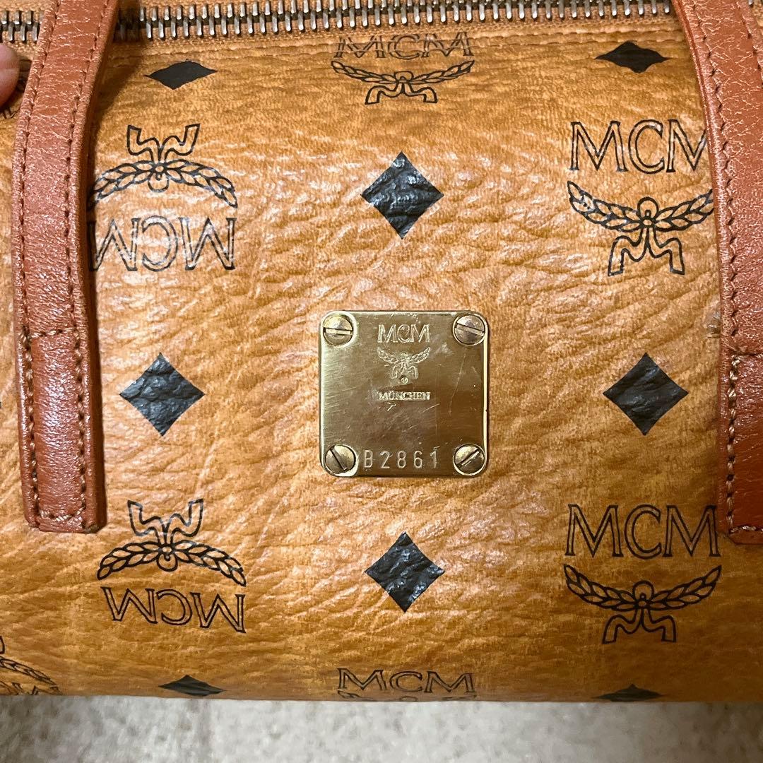 MCM ボストンバッグ ブラウン レザー