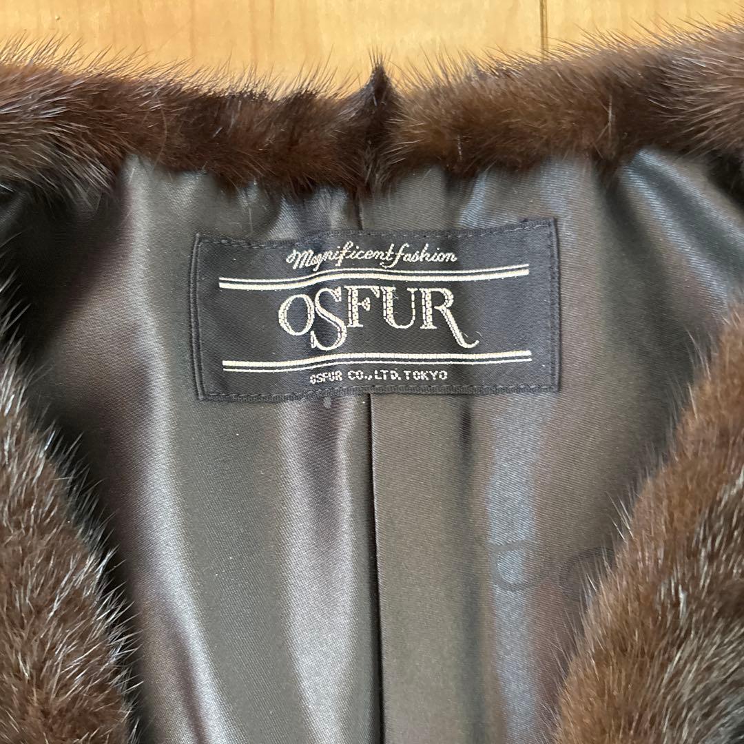 OSFUR ミンクダークブラウン ファーショールマフラー