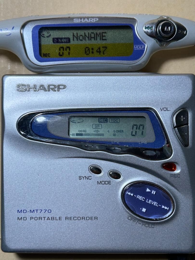 SHARP ポータブルMDレコーダー　MD-MT770 中古 録音再生動作確認済