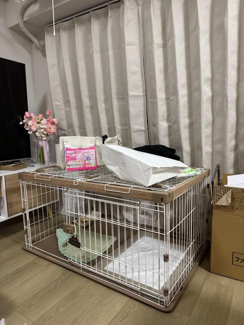 アイリスオーヤマ　犬用ケージ SWS-900 ワイド 屋根セット ナチュラル