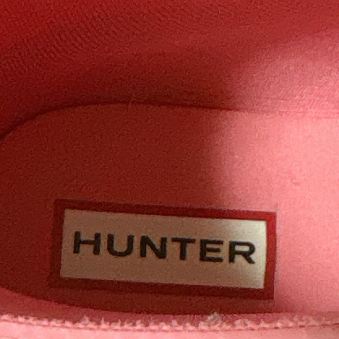 【希少】HUNTER レインブーツ ピンク ショート 長靴 雨靴 23.5cm