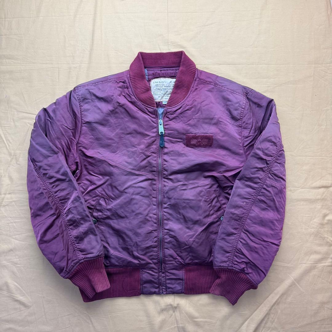 ALPHA INDUSTRIES MA-1 バーガンディ レッド　XL 後付