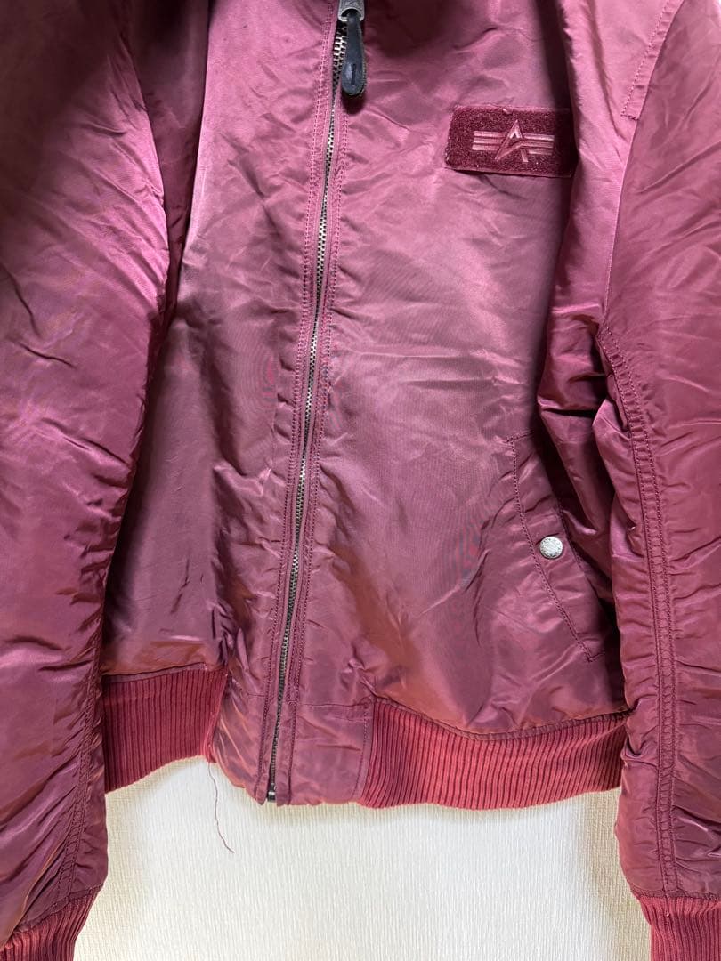 ALPHA INDUSTRIES MA-1 バーガンディ レッド　XL 後付