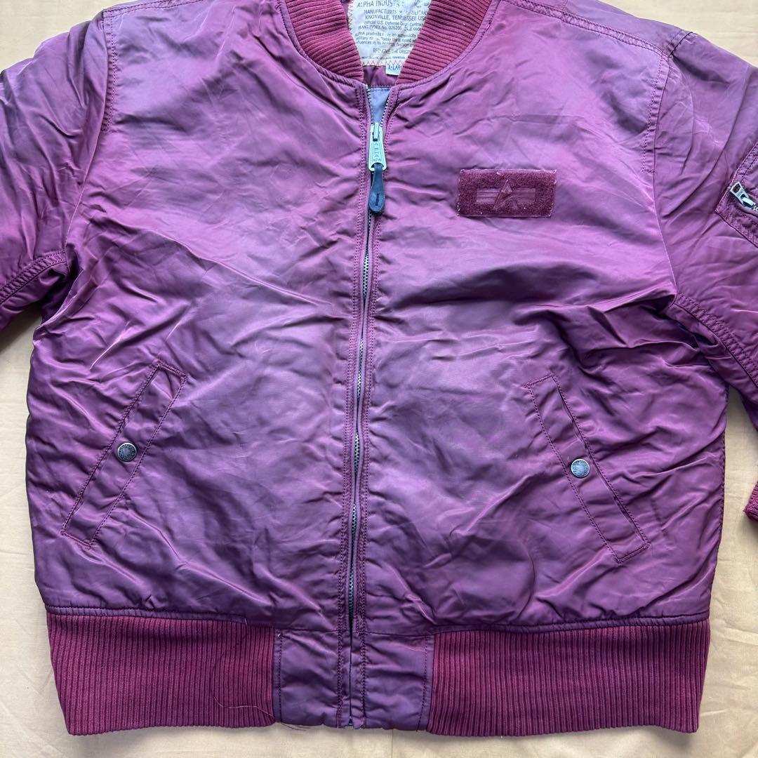 ALPHA INDUSTRIES MA-1 バーガンディ レッド　XL 後付