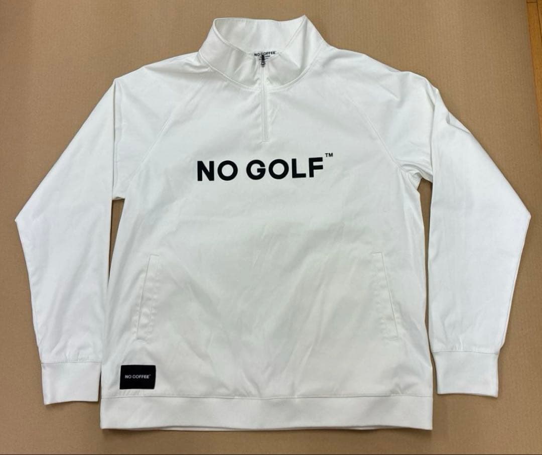 NO COFFEE×CLUBHAUS \"NO GOLF\" ハーフジップ ホワイト