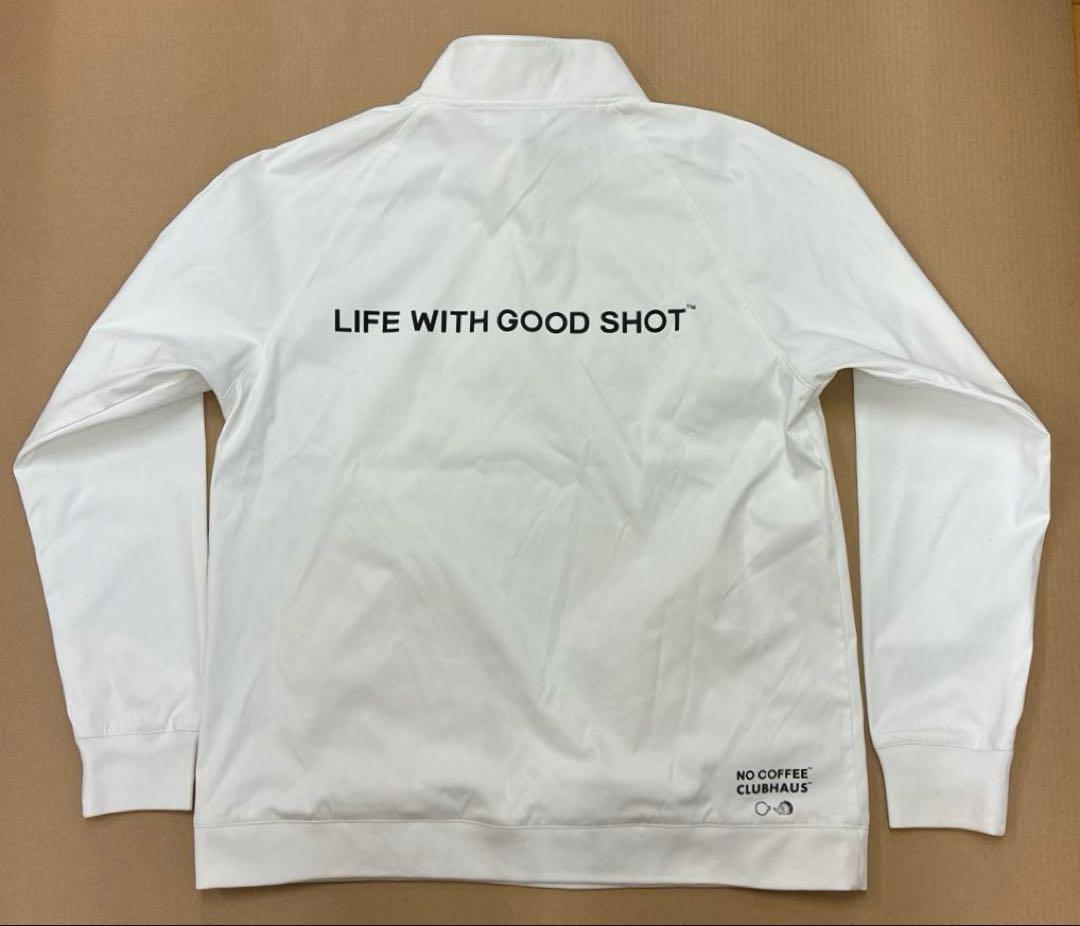 NO COFFEE×CLUBHAUS \"NO GOLF\" ハーフジップ ホワイト