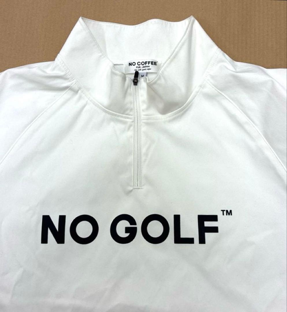 NO COFFEE×CLUBHAUS \"NO GOLF\" ハーフジップ ホワイト