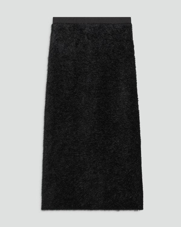 theory luxe 25AW 雑誌掲載 ペンシル シャギー スカート 黒