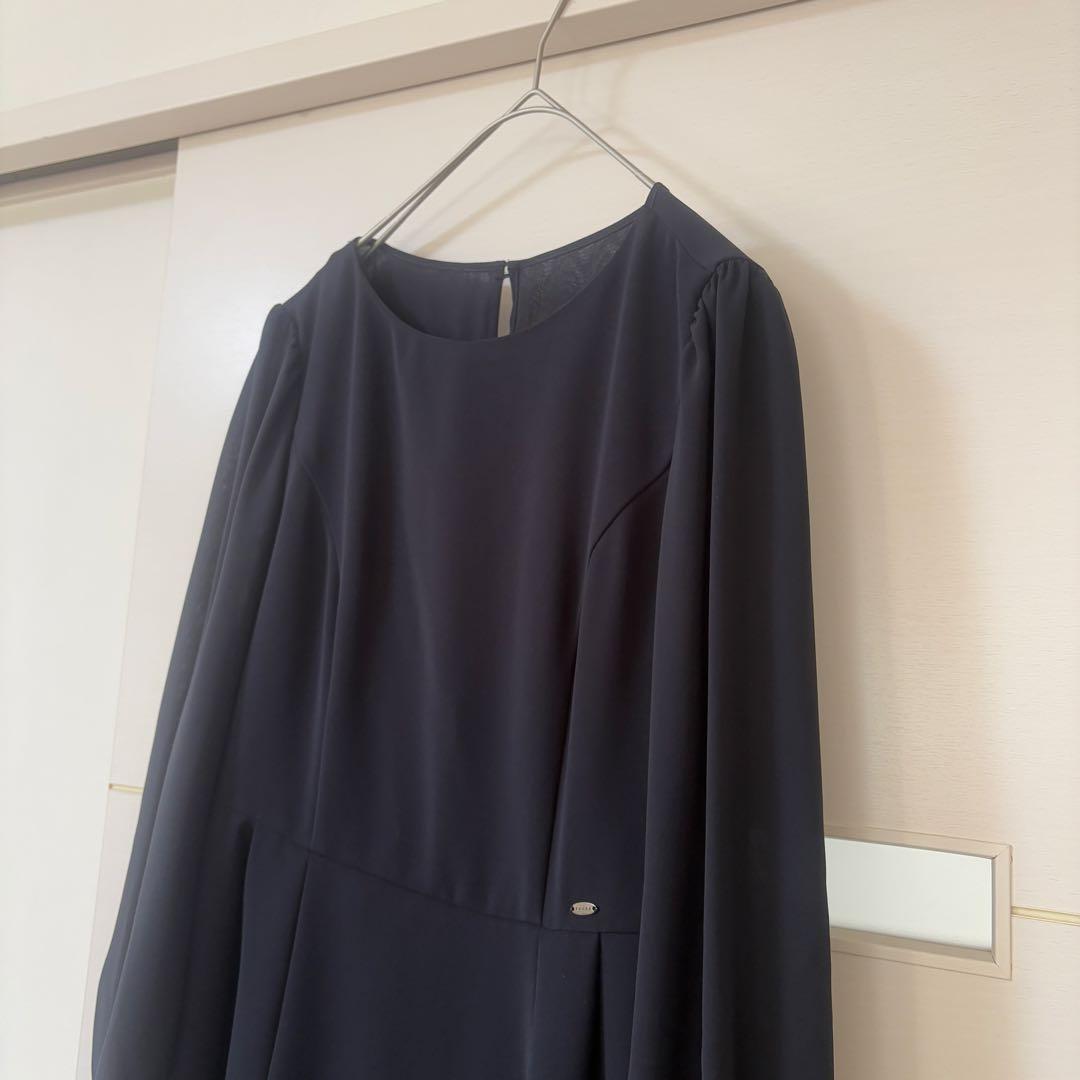 【人気】TOCCA トッカ シンプル リボン ワンピース ネイビー 紺 お受験