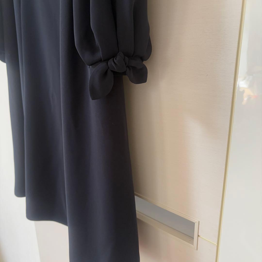 【人気】TOCCA トッカ シンプル リボン ワンピース ネイビー 紺 お受験