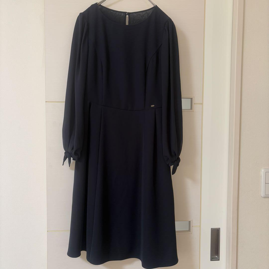 【人気】TOCCA トッカ シンプル リボン ワンピース ネイビー 紺 お受験