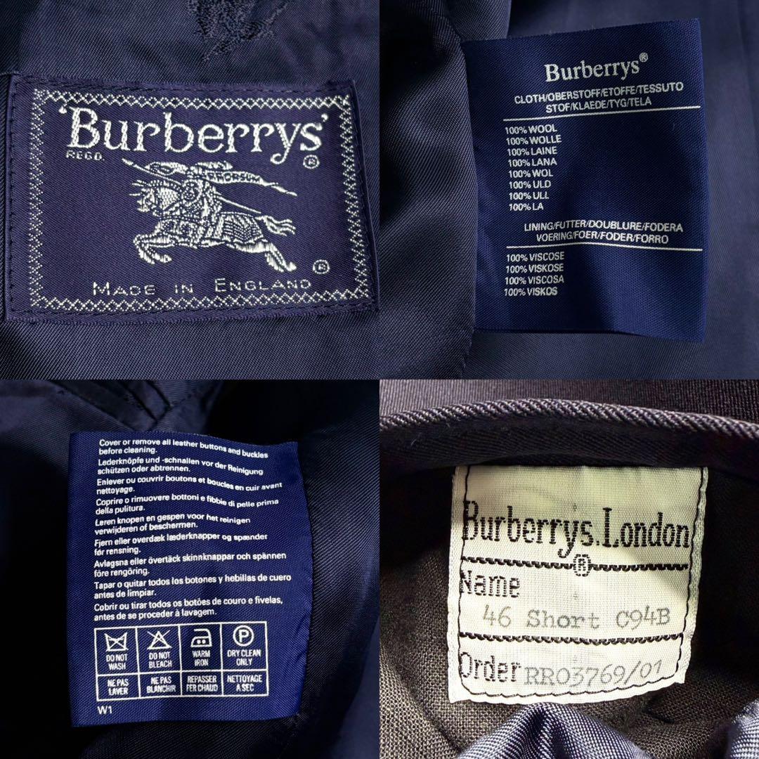 Burberrys 英国製 紺ブレ ダブルジャケット ネイビー 46 バーバリー