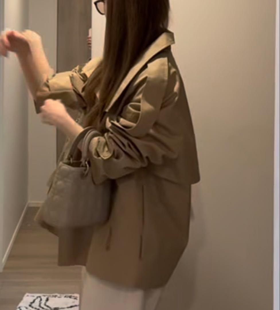 【新品未使用】ZARA ショート丈ハイネックトレンチコート　M