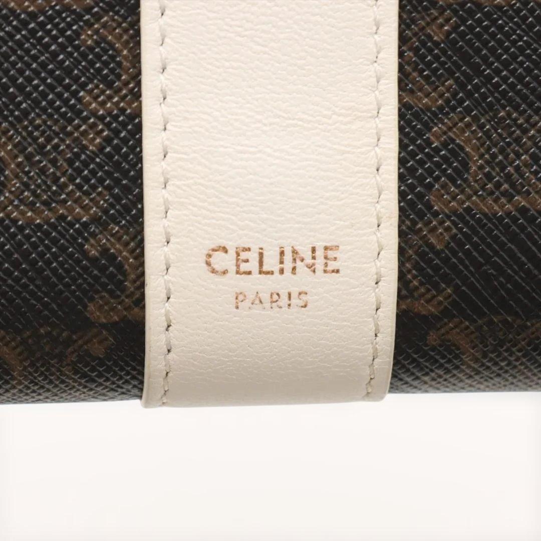 CELINE セリーヌ 三つ折り財布 トリオンフ ブラウン 黒 トリフォールド