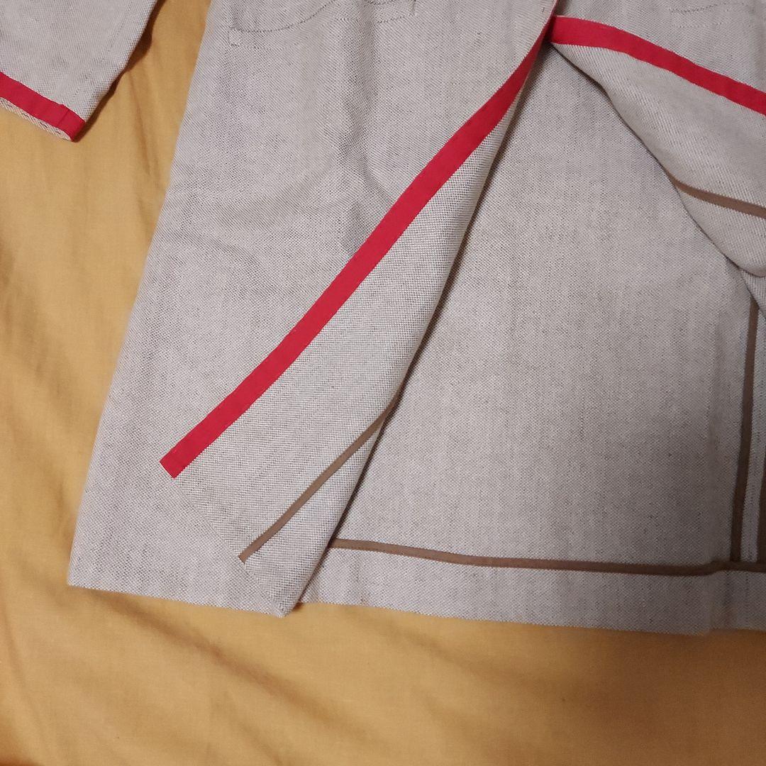 専用♥️美品マルニリネン綿襟付きコート ベージュ/赤