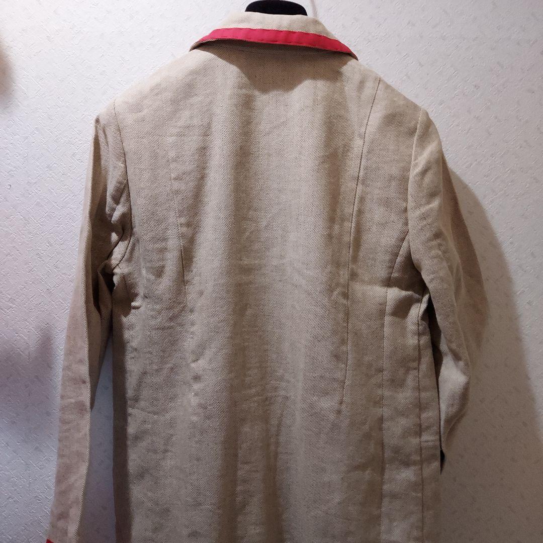 専用♥️美品マルニリネン綿襟付きコート ベージュ/赤