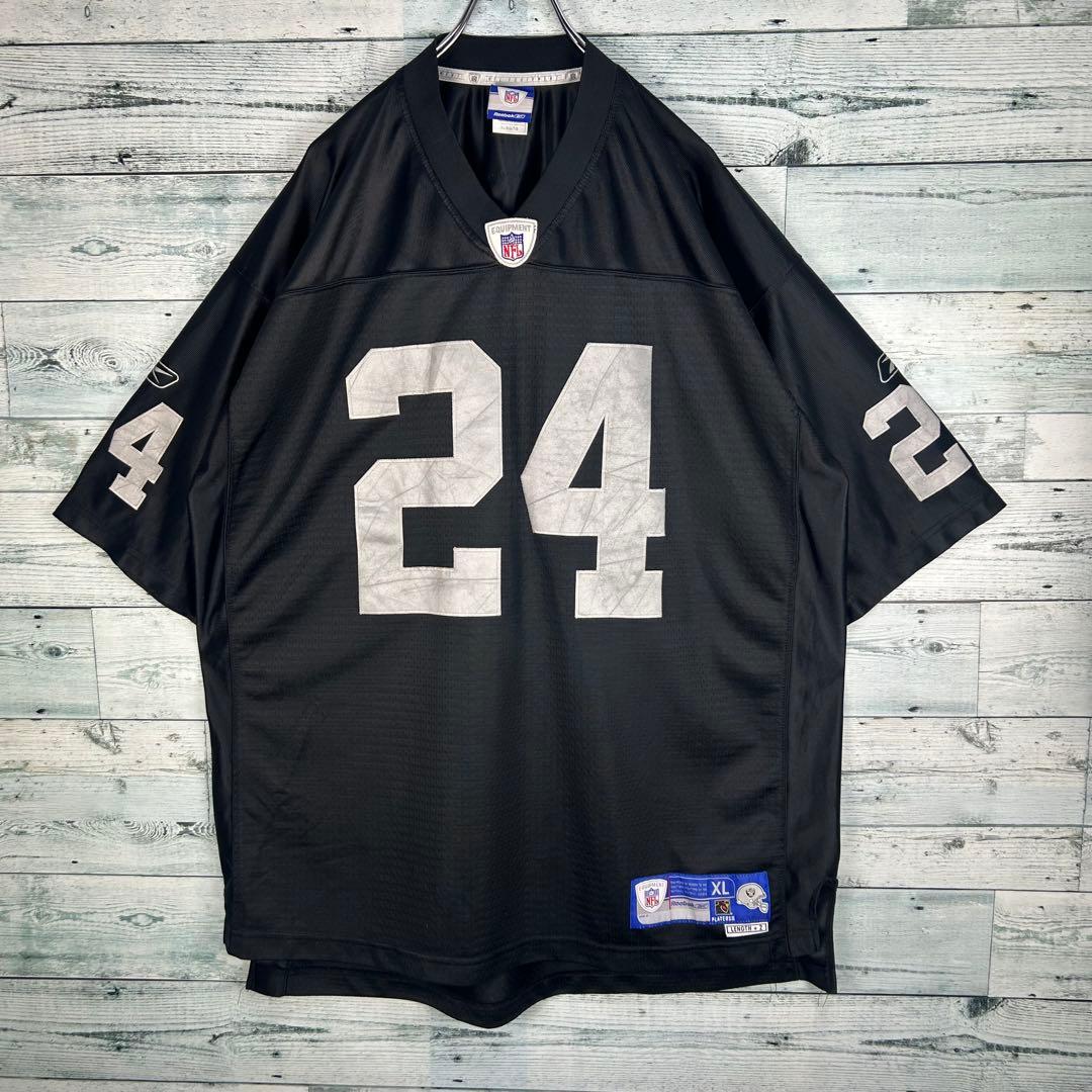 リーボック NFL 全刺繍 レイダース アメフトゲームシャツ XL 5261