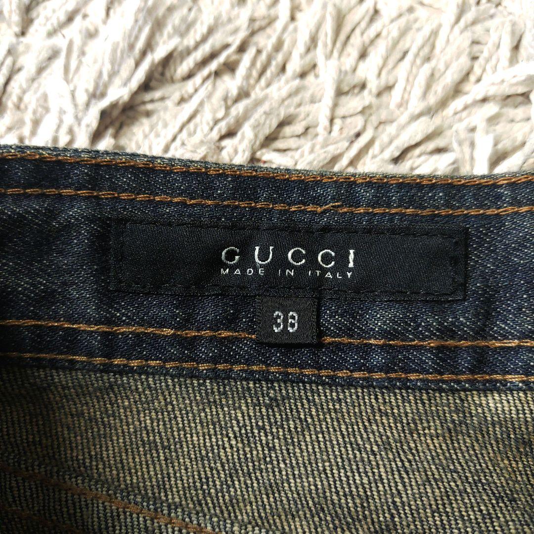 【ビッグロゴ】GUCCI　グッチ　スキニーデニム　パンツ　ロング　ストレート