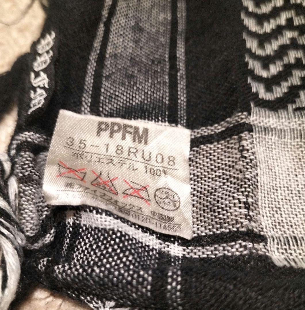 PPFM 黒ストール　PEACE柄
