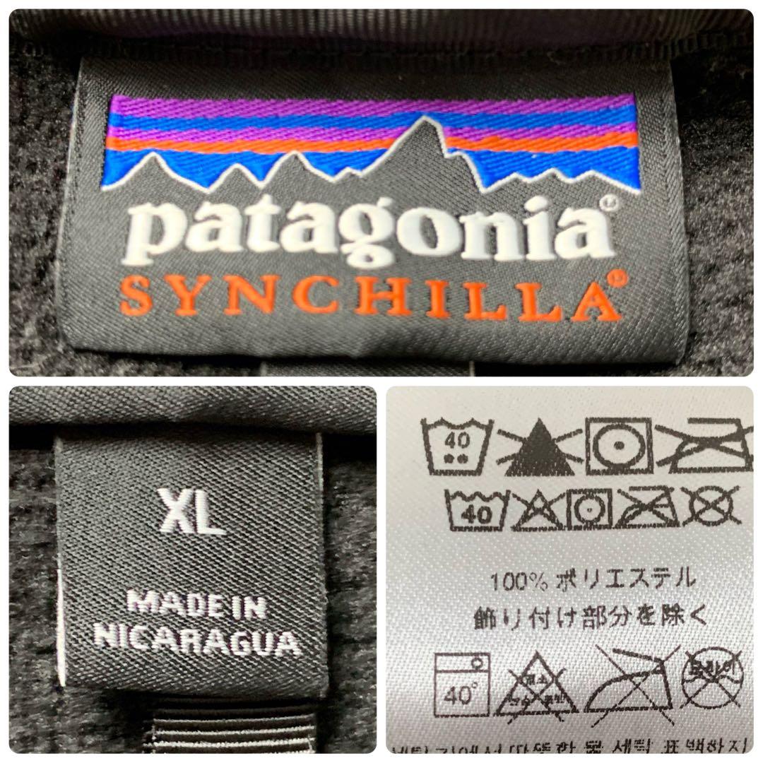 美品■パタゴニア フリースベスト ブラック XL シンチラ 23010FA19