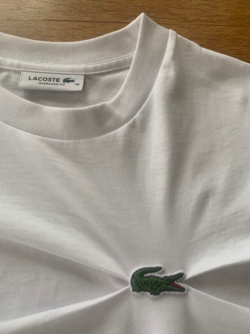 LACOSTE オーバーサイズフィット Tシャツ 36 ホワイト