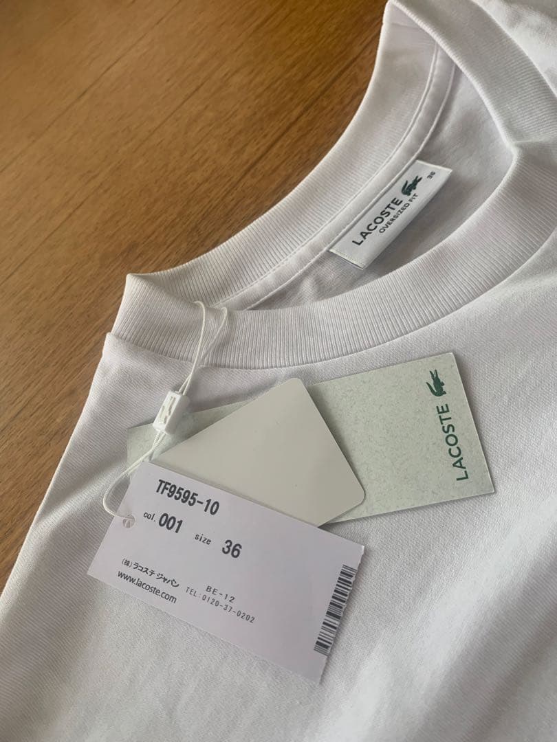 LACOSTE オーバーサイズフィット Tシャツ 36 ホワイト