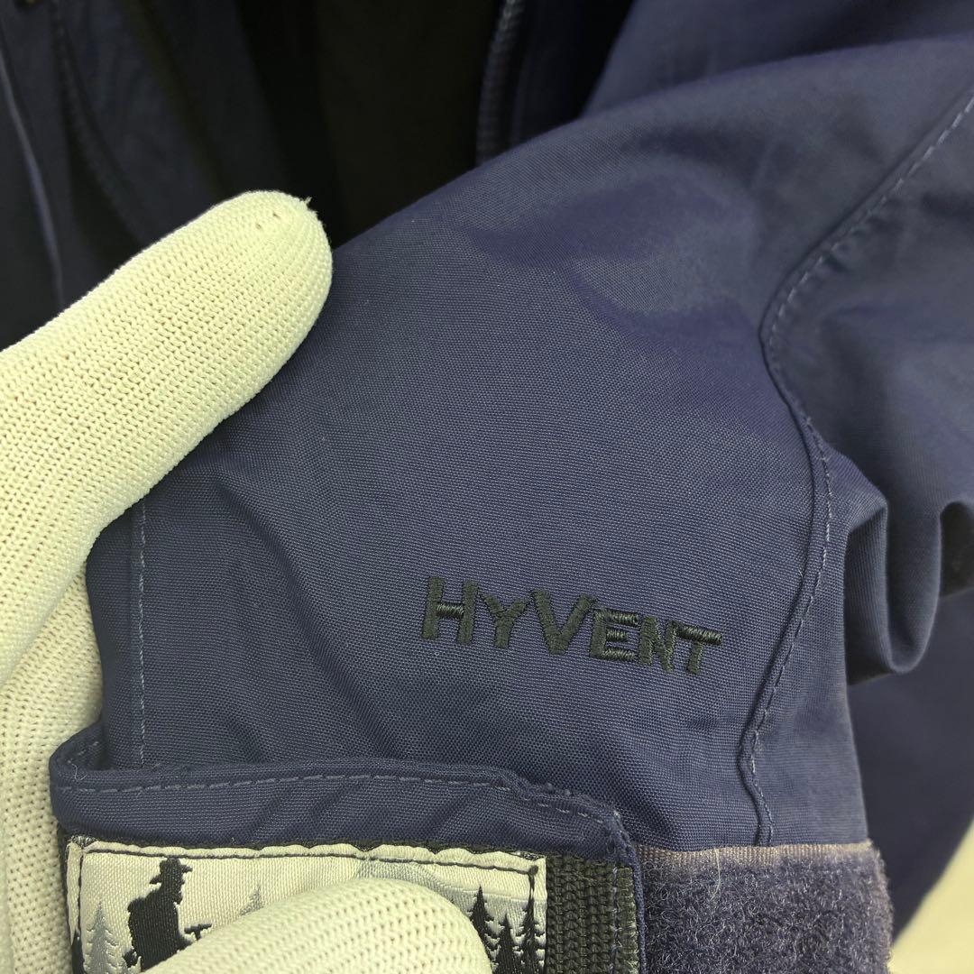 ノースフェイス ロング フーデッド コートHYVENT レディースL 90 紺
