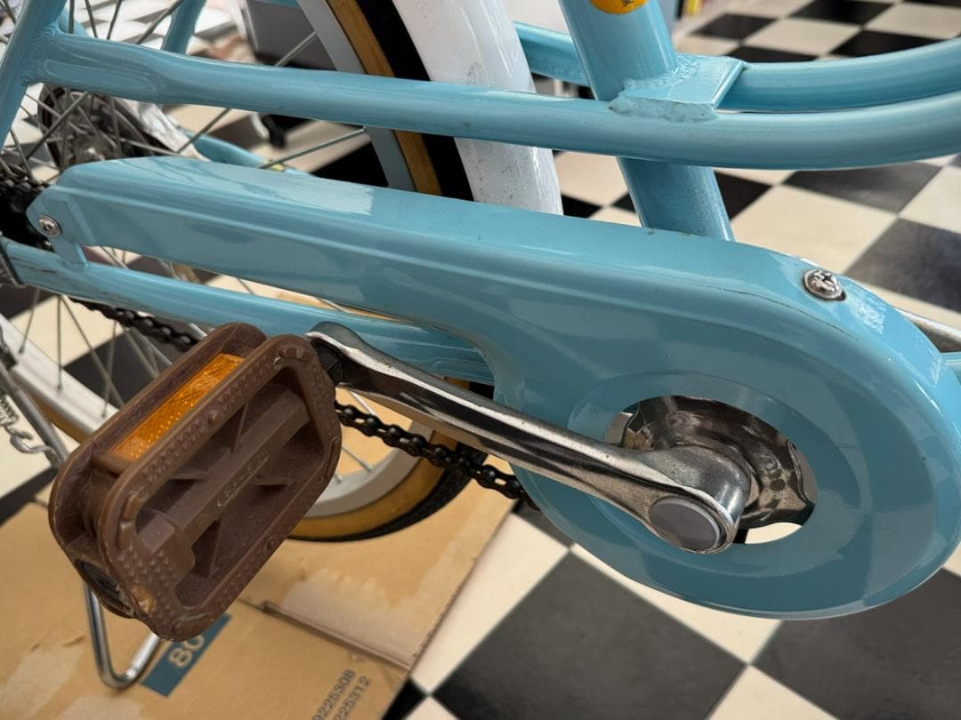 ◇子供用自転車 22インチ 子供自転車 LEDオートライト パステルブルー◇