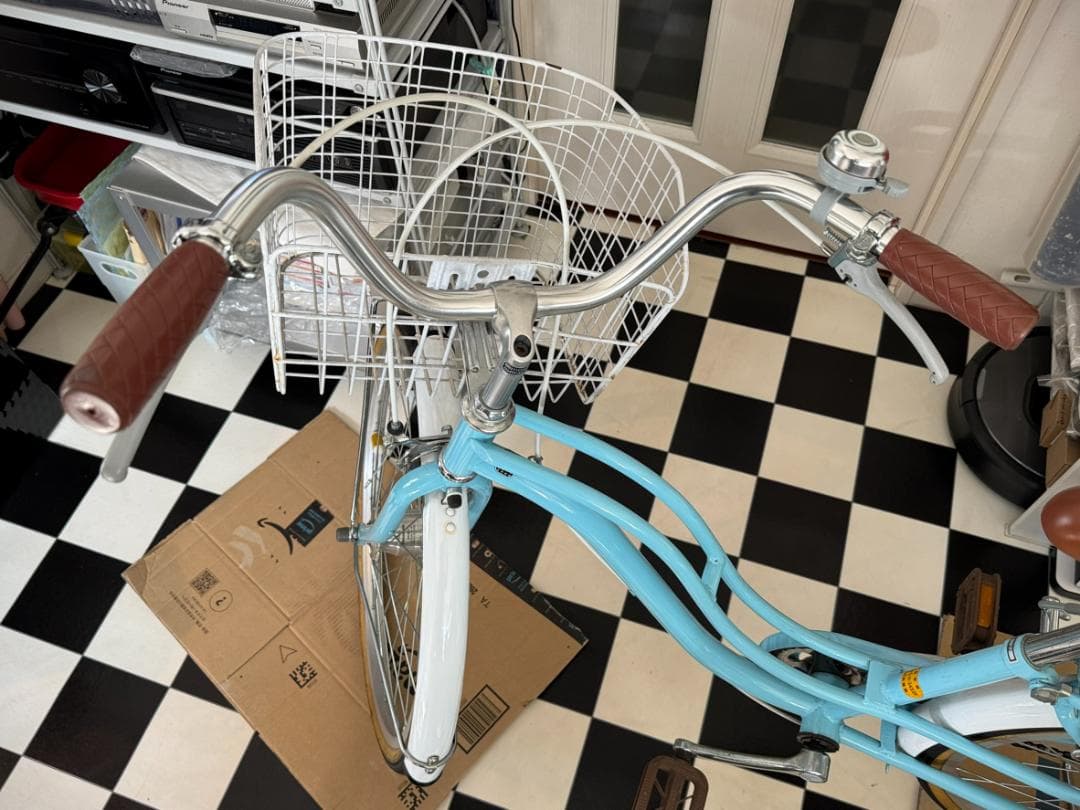 ◇子供用自転車 22インチ 子供自転車 LEDオートライト パステルブルー◇