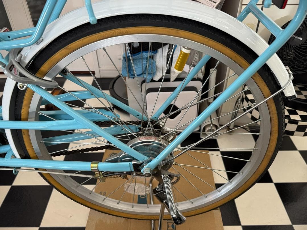 ◇子供用自転車 22インチ 子供自転車 LEDオートライト パステルブルー◇
