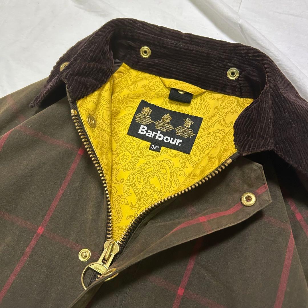Barbour チェック柄 オイルドジャケット　38 アメカジ　ユーロ