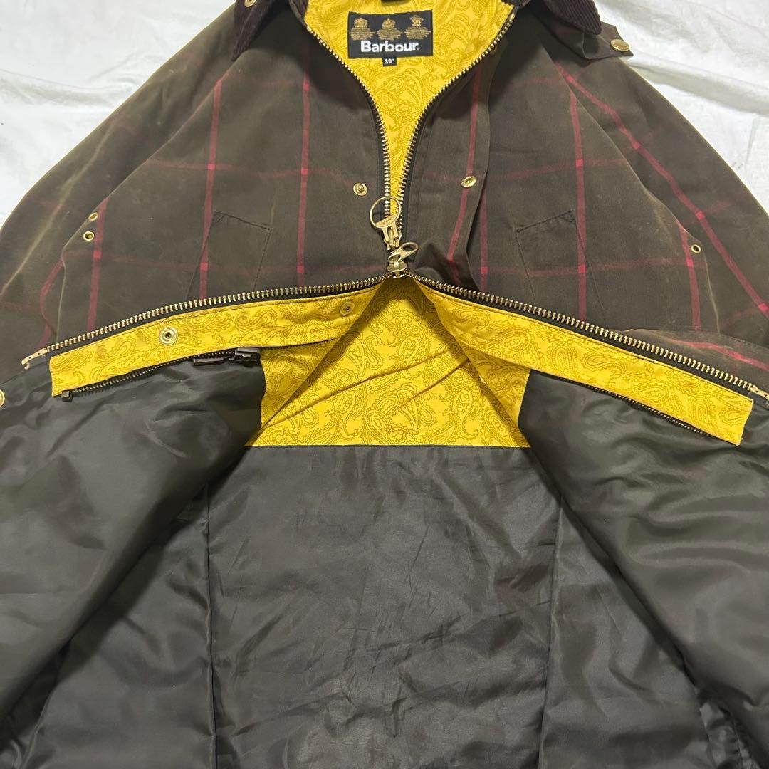 Barbour チェック柄 オイルドジャケット　38 アメカジ　ユーロ