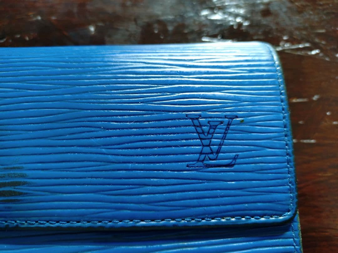 ルイ・ヴィトン エピ 三つ折財布ブルー M63715 LOUIS VUITTON