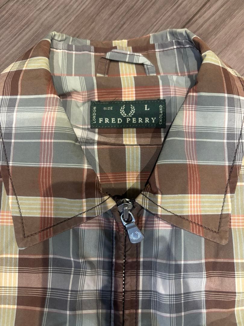 Fred Perry チェック ジップアップ シャツジャケット L イタリア製