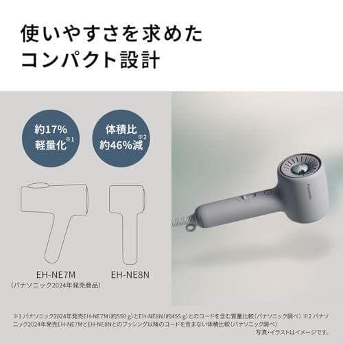 パナソニック ドライヤー イオニティ Wミネラル&マイナスイオン コンパクト 軽
