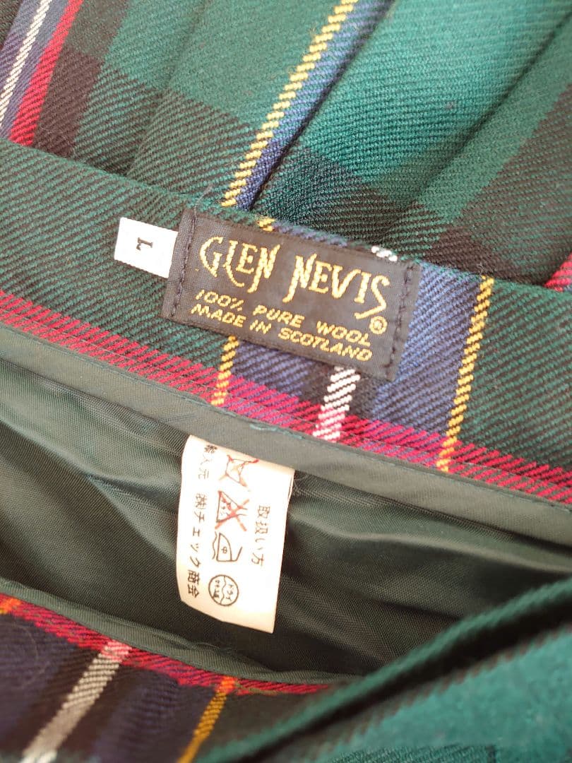 【極美品】GLEN NEVISチェックキルトロングスカート/上質