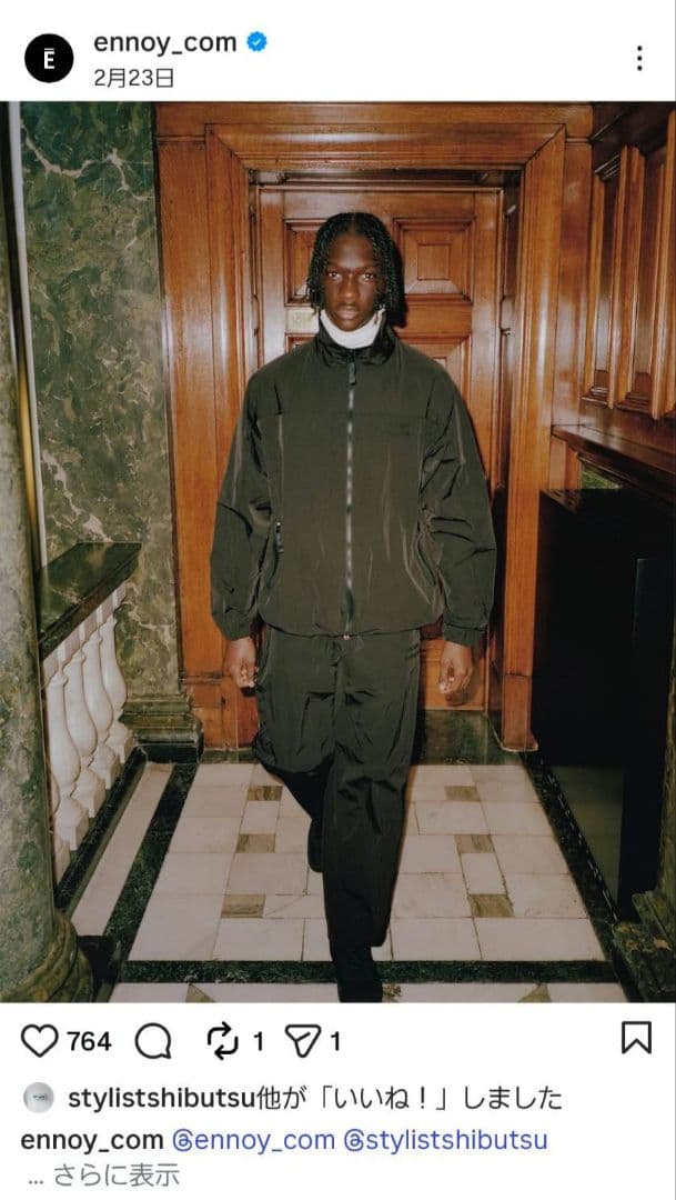 エンノイ ENNOY PIPING NYLON TRACK SUIT パンツ L