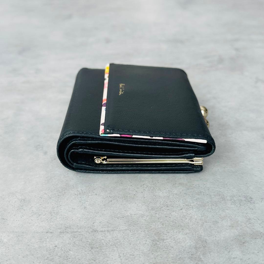 廃盤✨Paul Smith マーガレットプリントトリム がま口 三つ折り財布②
