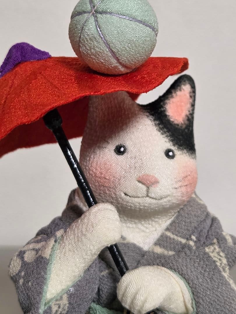 ゆ*ょ様 作家もの ハンドメイド作品 「曲芸」 猫の布人形 コレクション出品