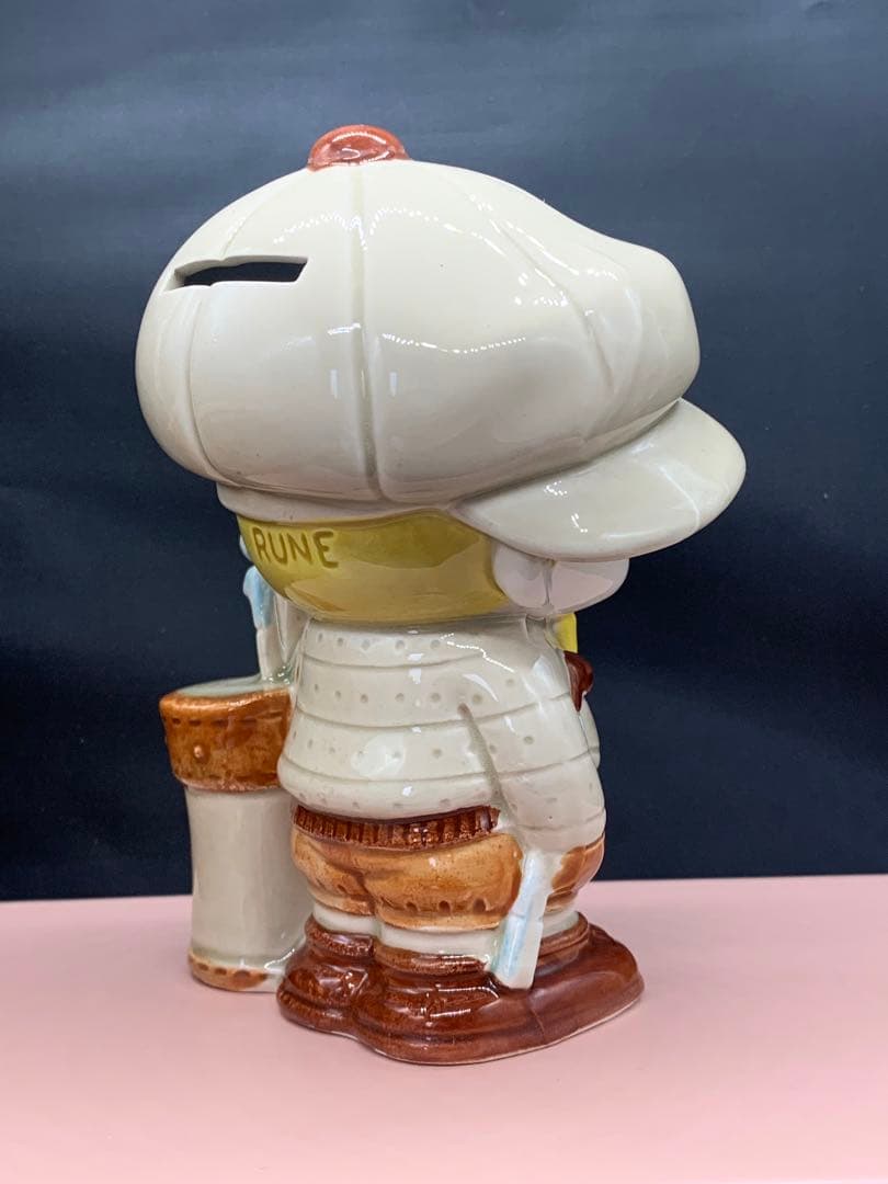 内藤ルネ　ゴルフボーイ　グレー　貯金箱　陶器