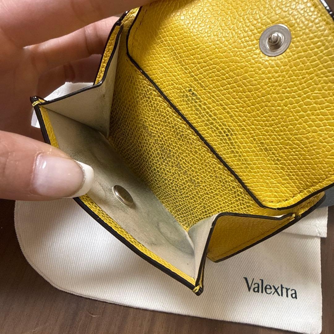 中古★Valextra イエロー 三つ折り財布