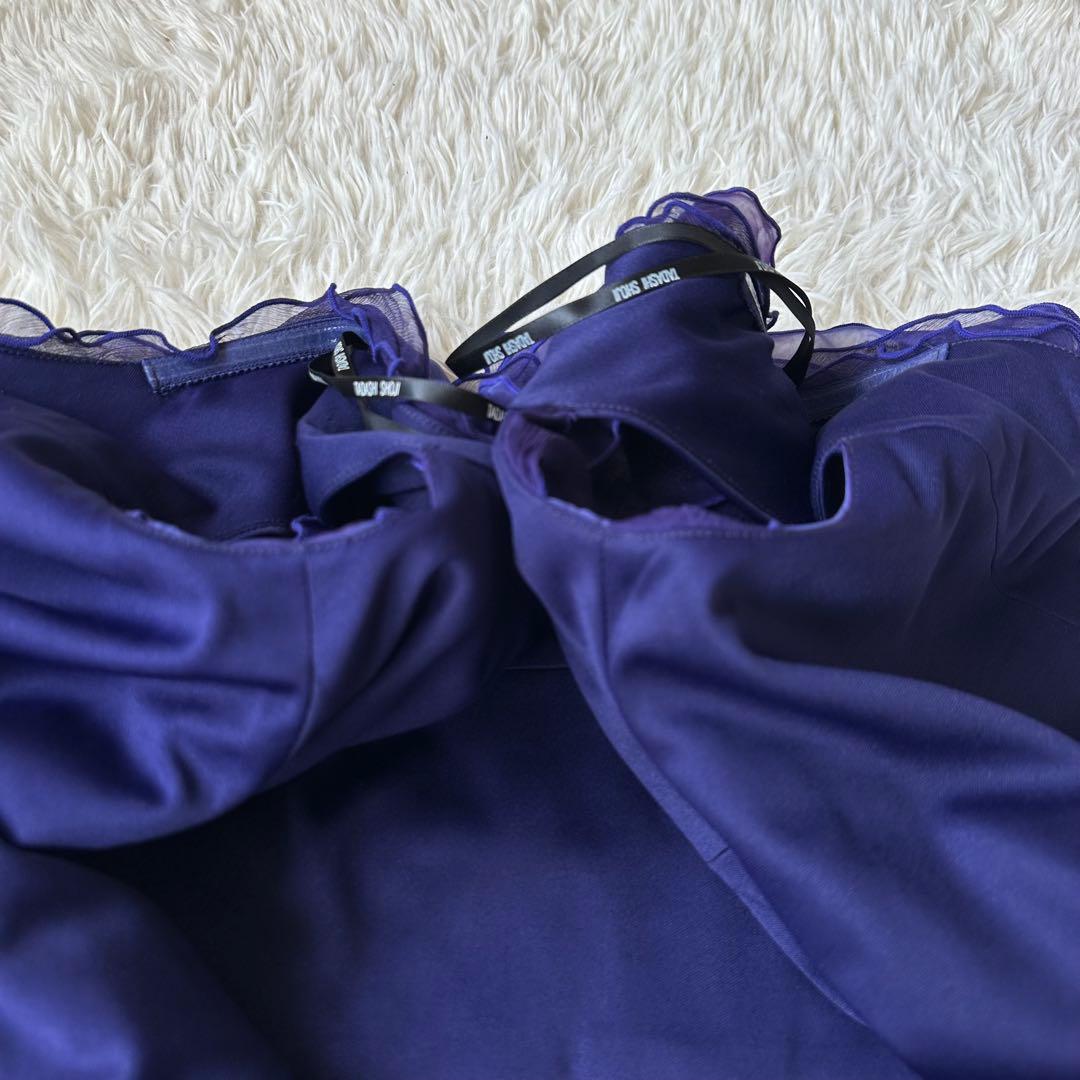 TADASHI SHOJI シルクワンピースドレス　ティアード　フリル　紫