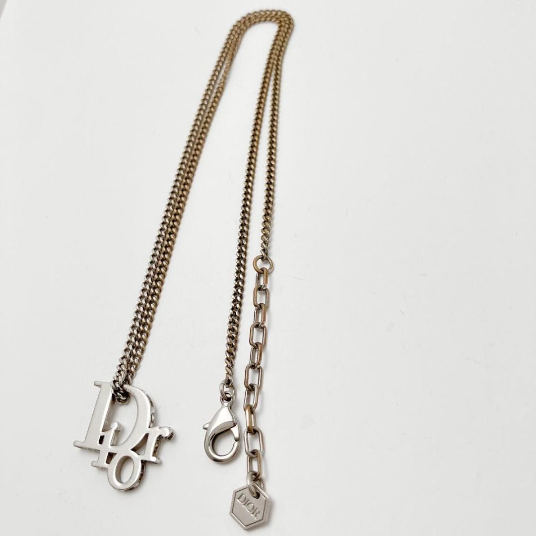 ディオール dior CD ロゴ ネックレス ペンダント シルバー Y749