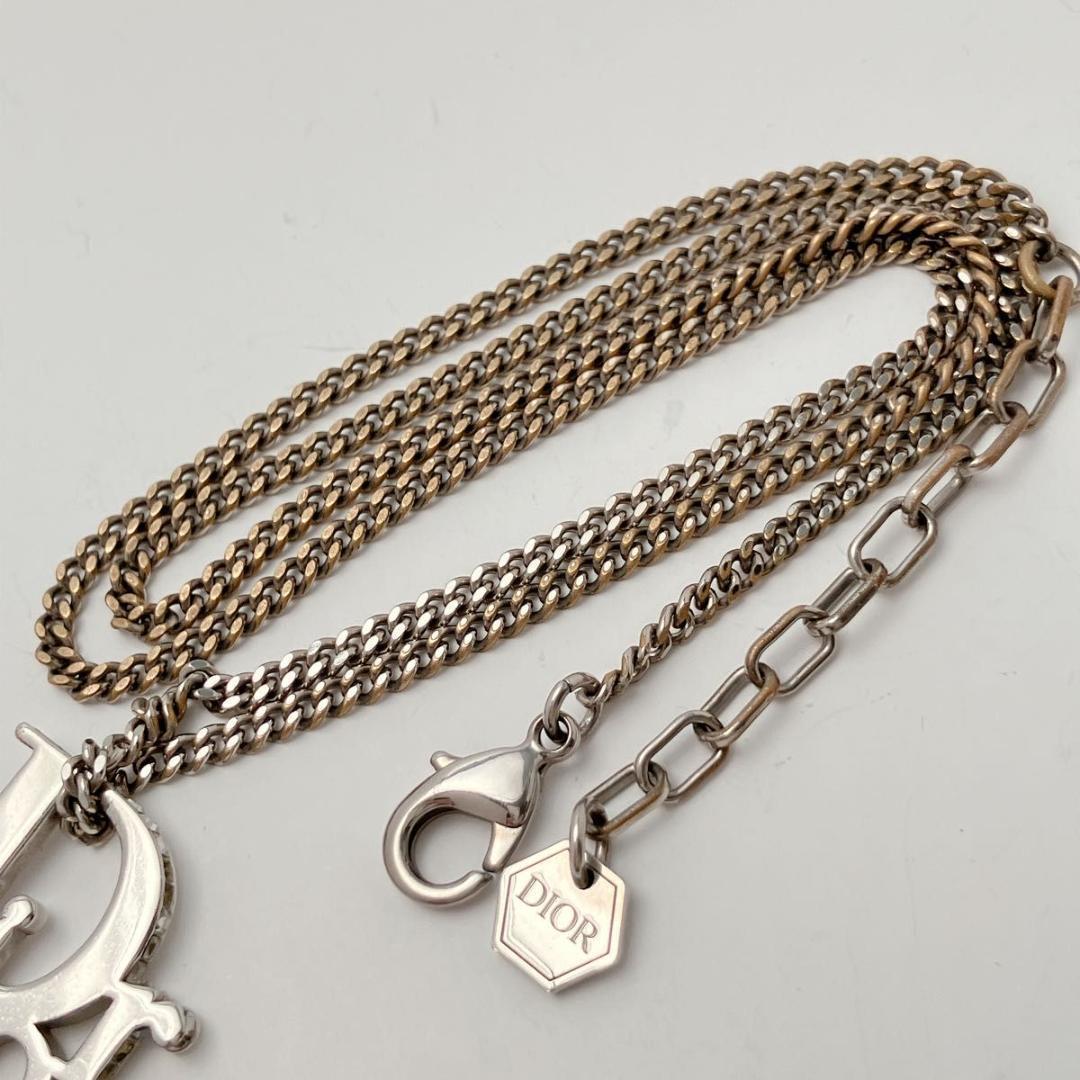 ディオール dior CD ロゴ ネックレス ペンダント シルバー Y749