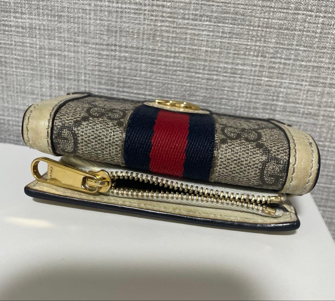 GUCCI オフィディア GG 折り財布 アイボリー