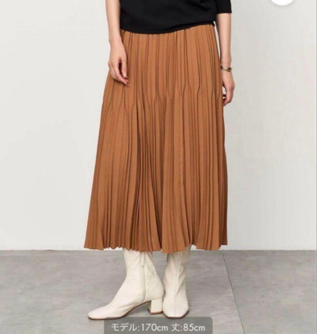 SOEJU✨プリーツ ロングスカート ブラウン ソージュキャメル ギャザー