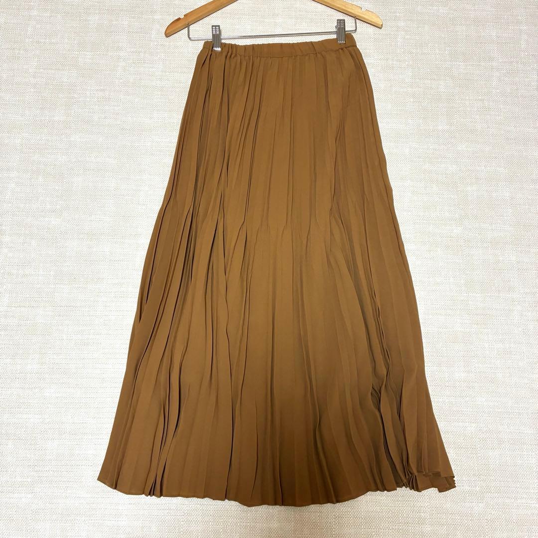 SOEJU✨プリーツ ロングスカート ブラウン ソージュキャメル ギャザー