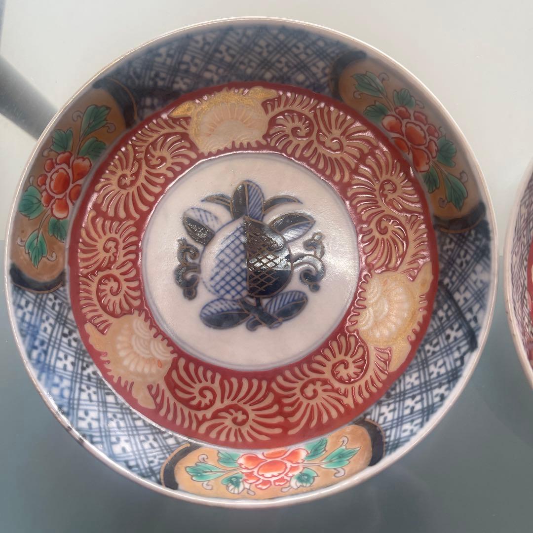 幕末　古伊万里　皿3客 金襴手