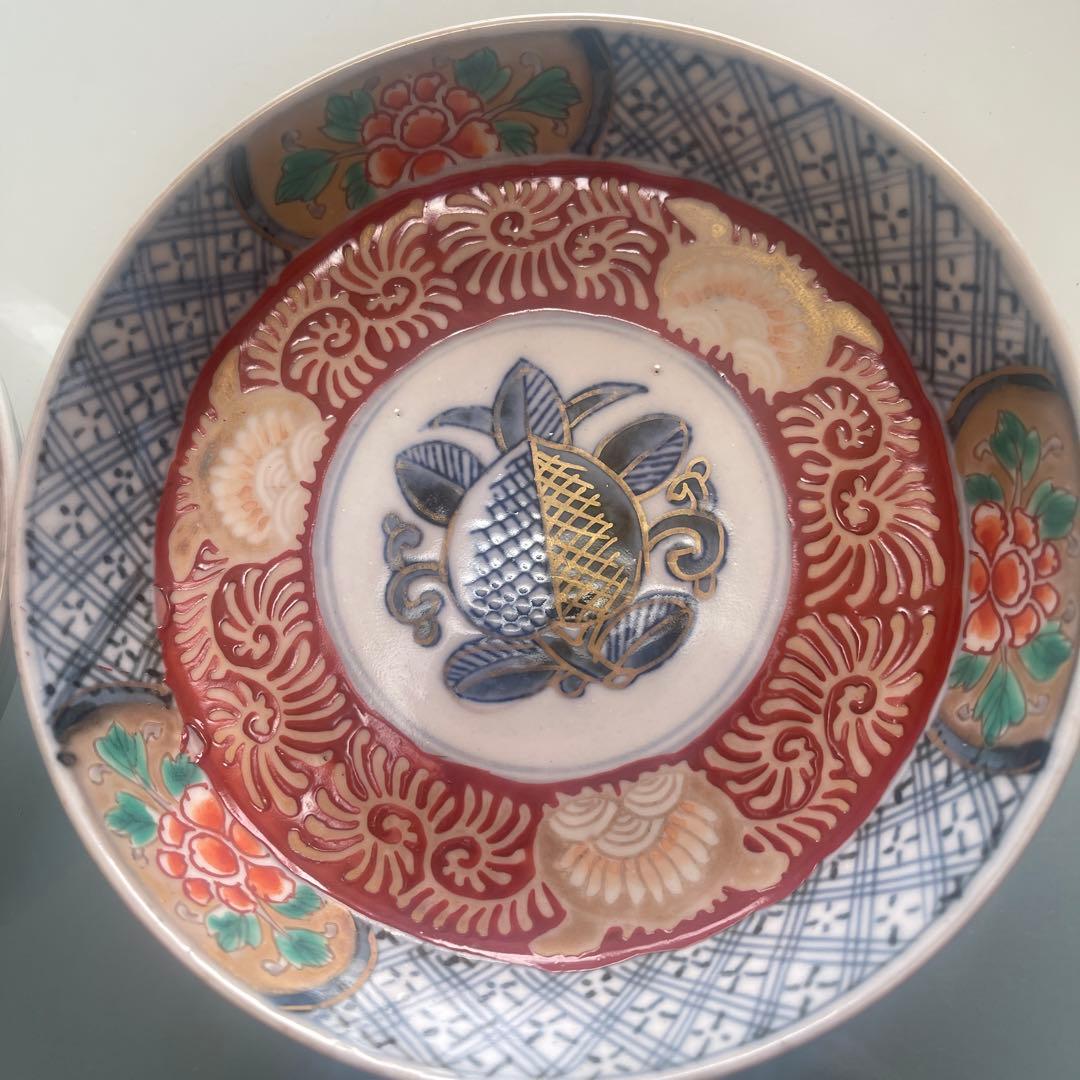 幕末　古伊万里　皿3客 金襴手